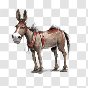 Donkey
 - Illustration Of A Donkey In Cartoon Style Transparent PNG