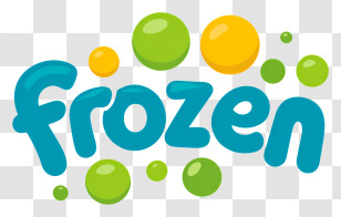 Frozen Logo - Playful Frozen Text Logo Transparent PNG