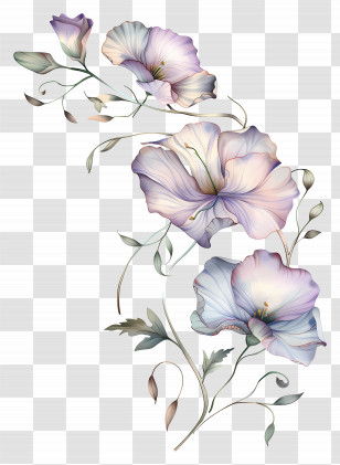 Pastel Flowers - Elegant Floral Design Transparent PNG