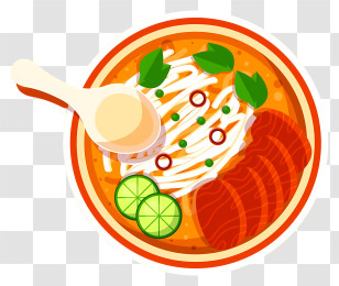 Thai Food - Delicious Noodle Soup With Lime And Herbs Transparent PNG