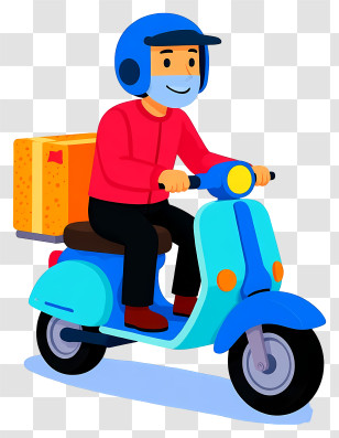 Food Delivery Service - Scooter Delivery Service Transparent PNG