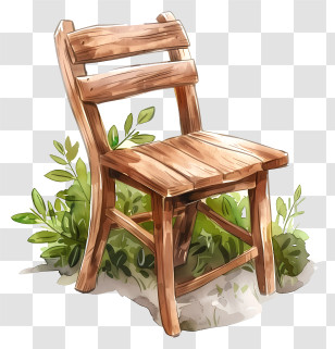 Wooden Chair - Rustic Wooden Chair Transparent PNG