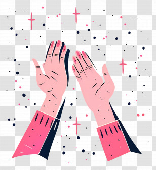 Praying Hands Emoji - Illustration Of Clapping Hands With Sparkles Transparent PNG