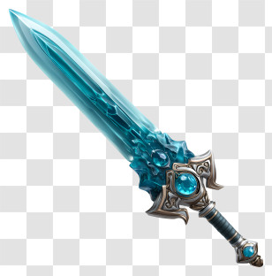 Crystal Sword - Fantasy Crystal Sword Transparent PNG