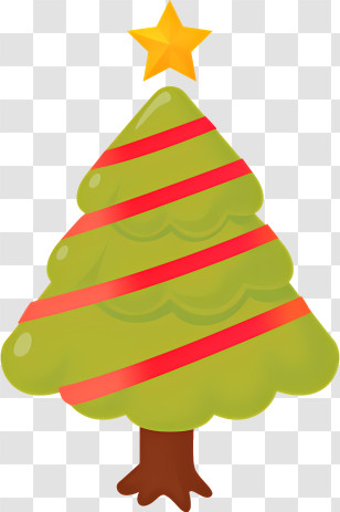 Christmas Tree - Decorated Christmas Tree With Star On Top Transparent PNG