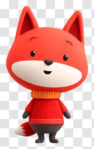 Cartoon Arctic Fox - Cute Red Fox Cartoon Character Transparent PNG