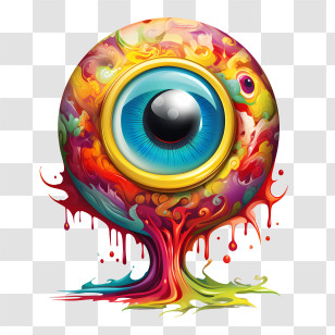 Halloween Eyeball - Colorful Abstract Eye Art With Melting Effect Transparent PNG