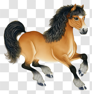 Zodiac Chinese - Running Brown Horse Illustration Transparent PNG