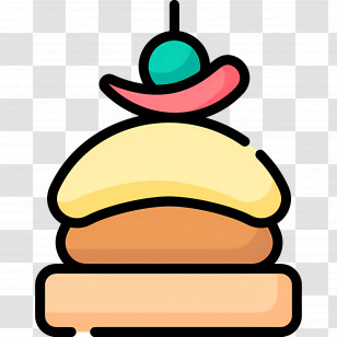 Tapas - Cartoon Burger With Playful Iconic Style Transparent PNG