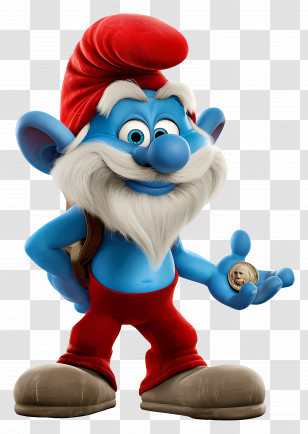 Papa Smurf - Blue Cartoon Character Illustration Transparent PNG