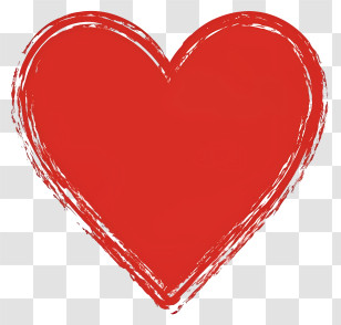 Cartoon - Red Hand-Drawn Heart Illustration For Love And Romance Transparent PNG