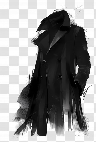 Coat - Stylish Black Coat Transparent PNG