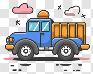 Car - Blue Cartoon Truck Transparent PNG