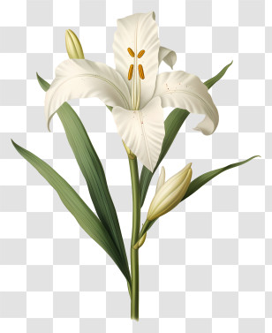 White Flower - White Lily Flower Illustration Transparent PNG