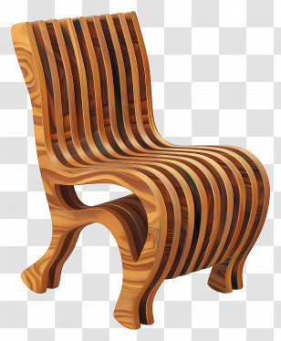 Wooden Chair - Artistic Wooden Chair With Unique Design Transparent PNG