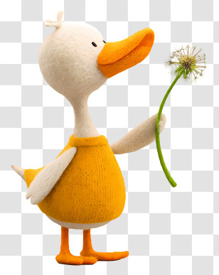 Cute Goose Blowing Dandelion - Duck Holding A Dandelion Transparent PNG
