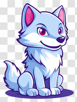 Cartoon Wolf - Cartoon Wolf With Cute Expression Transparent PNG