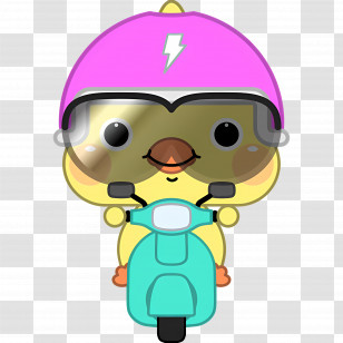 Cartoon Duck - Duck Riding Scooter Transparent PNG