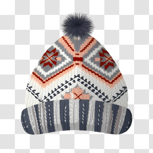 Winter Hat
 - Warm Knitted Winter Hat With Snowflake Patterns Transparent PNG
