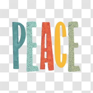 Peace - Peace Word Art In Vibrant Colors Transparent PNG