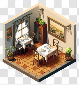 Dining Room - Cozy Dining Room With Table And Chairs Transparent PNG