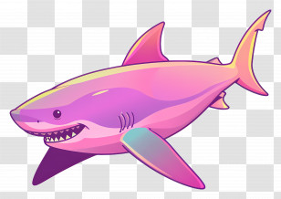 Shark - Colorful Cartoon Shark Illustration Transparent PNG