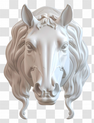 3d Horse Face - Elegant Horse Sculpture Art Transparent PNG