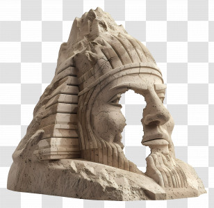 Mount Nemrut - Carved Stone Face Sculpture Transparent PNG