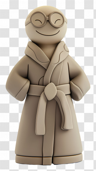 Bathrobe - Smiling Monk Figurine Transparent PNG