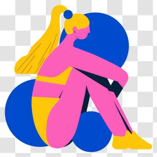 Beach Volleyball - Colorful Abstract Woman In Modern Art Transparent PNG