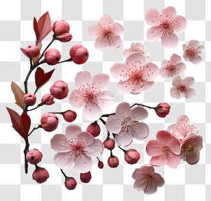 Cherry Blossom - Beautiful Cherry Blossom Flowers Transparent PNG