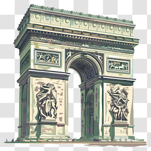 Arc De Triomphe - Arc De Triomphe Monument Illustration Transparent PNG