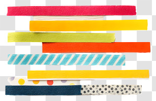 Tape Strip Collage - Colorful Adhesive Tape Strips Transparent PNG