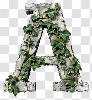 Letter A - Ivy-Covered Stone Letter A Transparent PNG