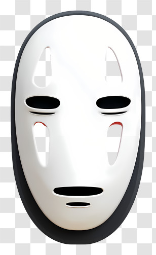 Ghibli No Face - Simple White Mask Transparent PNG