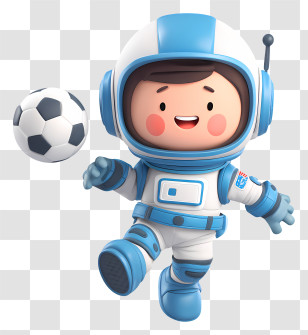 Astronaut Playing Soccer Ball - Astronaut With Soccer Ball Transparent PNG