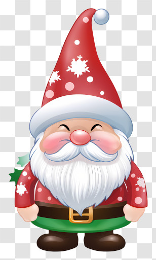 Cartoon Santa Claus - Cheerful Cartoon Santa Claus With Red Festive Hat Transparent PNG