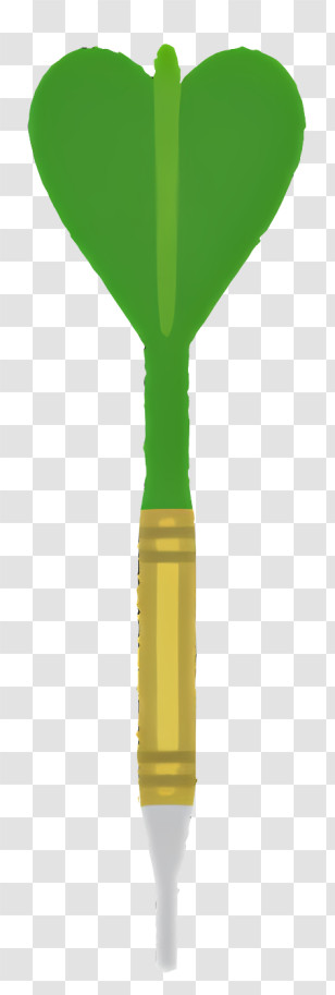 Darts Arrow - Green Dart With Heart Shape Tail Transparent PNG