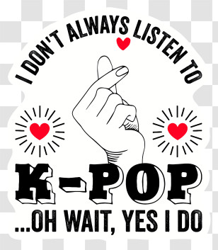 Kpop - K-Pop Hand Gesture With Heart Transparent PNG