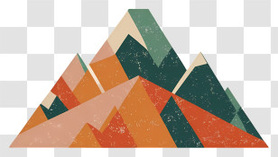Cartoon - Colorful Geometric Mountains Transparent PNG