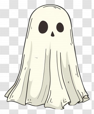 Ghost - Cartoon Ghost With A Sheet Design For Halloween Transparent PNG
