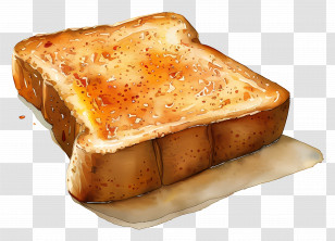 Bread Toast - Slice Of Crunchy Toast Drizzled With Honey Transparent PNG