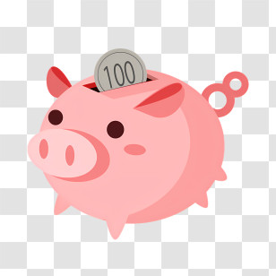 Piggy Bank - Cute Piggy Bank With Coin Transparent PNG