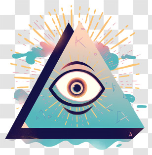 All Seeing Eye - Mystical Eye In Triangle Symbol Transparent PNG