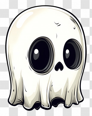 Cartoon Ghost - Cartoon Spooky Skull With Big Eyes Transparent PNG