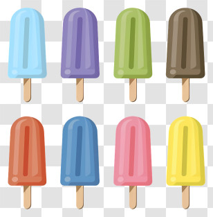 Ice Cream Pops - Colorful Popsicles Illustration Transparent PNG