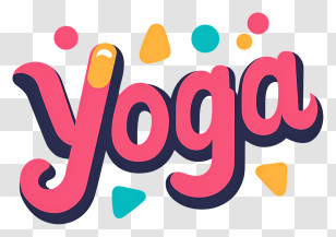 Yoga - Cute Pink Yoga Logo Transparent PNG