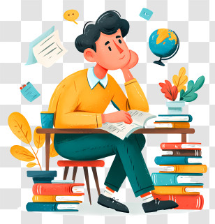 Student Doing Business Education - Student Deep In Study Transparent PNG