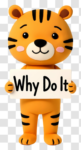 Why Do It - Tiger Holding A Sign Transparent PNG