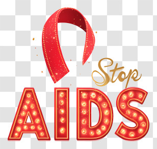 Stop Aids - Stop AIDS Red Ribbon Sign Transparent PNG